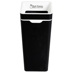 Method 60L White Soft Plastics Recycling Bin With Open Lid