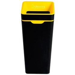 Method 60L Yellow Plastics + Cans Recycling Bin With Open Lid