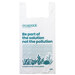Ecopack Ocean Bound Plastic Recycled Bin Liners With Handle 18L, Carton of 5 Rolls of 100