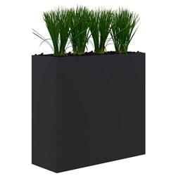 Fiord Planter Including Artificial Plants 1200x1200mm Black/Grass