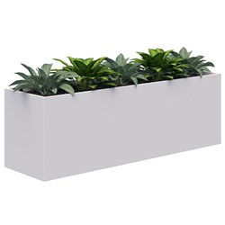 Fiord Planter Including Artificial Plants 1600x600mm White/Plants