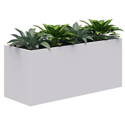 Fiord Planter Including Artificial Plants 1200x600mm White/Plants