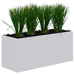 Fiord Planter Including Artificial Plants 1200x600mm White/Grass
