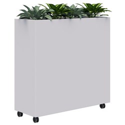 Fiord Mobile Planter Including Artificial Plants 1200x1200mm White