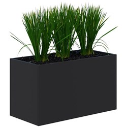 Fiord Planter Including Artificial Plants 900x600mm Black/Grass
