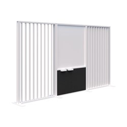 Connect Freestanding Angled Fin/Whiteboard Room Divider 3600x1890mm Snow Velvet/White