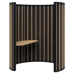 Connect 1 Person Focus Space 1620x1890mm Classic Oak/Black/Charcoal