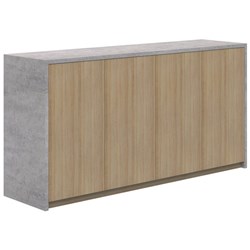 Block Credenza 1800x900mm Cured Concrete/Classic Oak