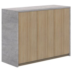 Block Credenza 1200x900mm Cured Concrete/Classic Oak