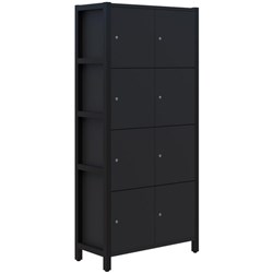 Grid 40 Locker Module Keyed Locking 8 Door Locker 880x1890mm Black/Black