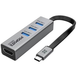 Promate 4-in-1 Multi-Port USB Hub with USB-C Connector