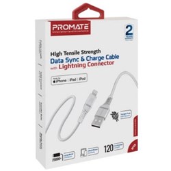 Promate MFi Certified USB-C to Lightning Cable 1.2m White