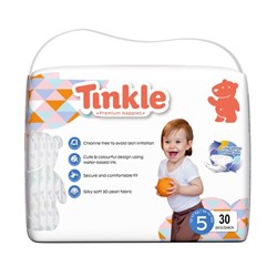 Tinkle Premium Nappies Disposable Size 5, Carton of 6 Packs of 30