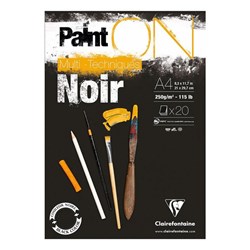 Clairefontaine PaintON Pad Black A4 250gsm 20 Sheet