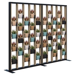 Connect Freestanding Plant Wall With Artificial Plants Room Divider 2400x1890mm Classic Oak/Black