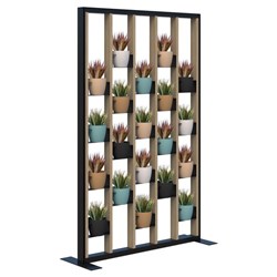 Connect Freestanding Plant Wall With Artificial Plants Room Divider 1200x1890mm Classic Oak/Black
