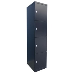 Steelco 4 Door Flush Padlatch Locker 400x1890mm Black