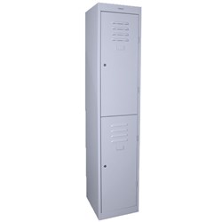 Steelco 2 Door Keylock Locker 305x1830mm Silver Grey