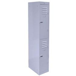 Steelco 2 Door Padlatch Locker 305x1830mm Silver Grey