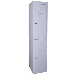 Steelco 2 Door Padlatch Locker 380x1830mm Silver Grey