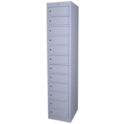 Steelco 12 Door Keylock Locker 380x1830mm Silver Grey