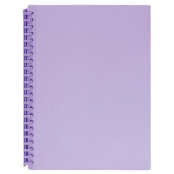 Marbig A4 Refillable Display Book 20 Pocket Pastel Purple