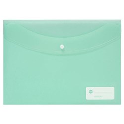 Marbig A4 Document Wallet Pastel Green