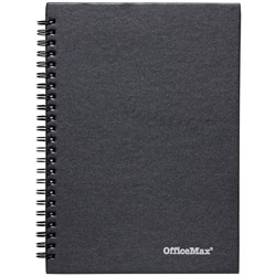 OfficeMax A4 Hard Cover Spiral Notebook 8mm 160 Pages