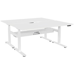 Lever Double Sided Electric Height Adjustable Desk Pod 1800mm White/White