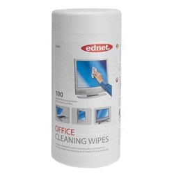 Ednet Office Cleaning Wipes, Tub of 100