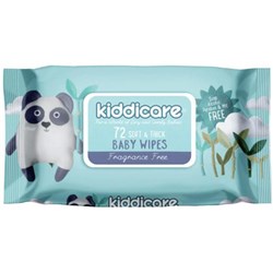 Kiddicare Fragrance Free Baby Wipes, Carton of 12 Packs of 72