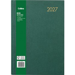 Collins A41 Eco Diary A4 1 Day Per Page 2025 Green