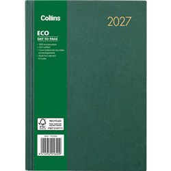 Collins A51 Eco Diary A5 1 Day Per Page 2025 Green
