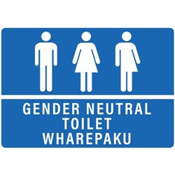 Gender Neutral Wharepaku Toilet Sign 340x240mm