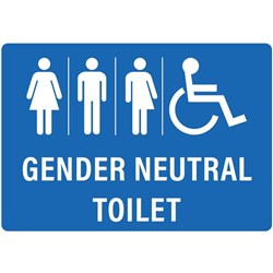 Gender Neutral Wheelchair Access Toilet Sign 340x240mm