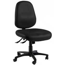 Charlie High Back Task Chair 3 Lever Long/Wide Seat Black Vinyl