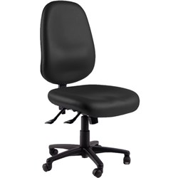 Charlie Extra High-Back Task Chair Long/Wide Seat 3 Lever Black Vinyl