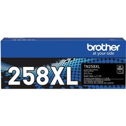 Brother TN258XLBK Black Laser Toner Cartridge High Yield