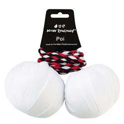 Poi Maori Large White, Set of 2