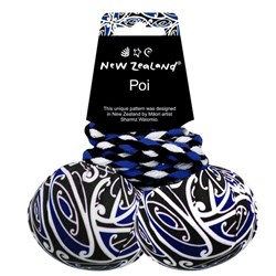 Pois Maori Kotahitanga Blue, Set of 2