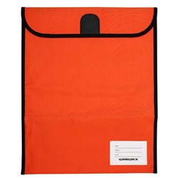 Warwick Homework Book Bag Hook & Loop Fastener Large 330x360mm Orange