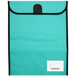 Warwick Homework Book Bag Hook & Loop XL 450x360mm Aqua