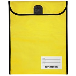 Warwick Homework Book Bag Hook & Loop XL 450x360mm Yellow