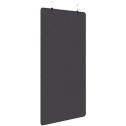 Fiord Acoustic Hanging Screen 1200x2250mm Plain Panel Charcoal Grey