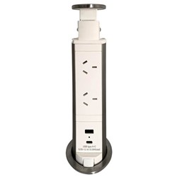 Jasper J Pop Top Desk Power Outlet White