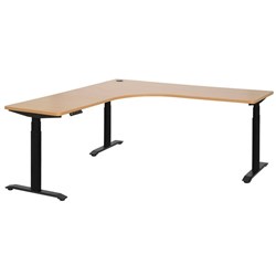 Amplify Rapid Assembly Electric Height Adjustable Workstation 1800x1800x750mm Beech/Black