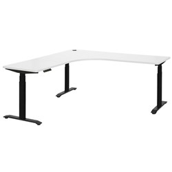 Amplify Rapid Assembly Electric Height Adjustable Workstation 1800x1800x750mm White/Black