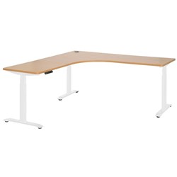 Amplify Rapid Assembly Electric Height Adjustable Workstation 1800x1800x600mm Beech/White