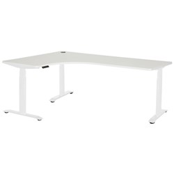 Amplify Rapid Assembly Electric Height Adjustable Workstation Left Hand 1800x1200x600mm White/White