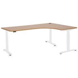 Amplify Rapid Assembly Electric Height Adjustable Workstation Right Hand 1800x1200x600mm Beech/White